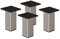 sossai® Exklusiv - Aluminium Möbelfüße | E4MF-N | 4er Set | Höhe: 200mm | Farbe: Inox