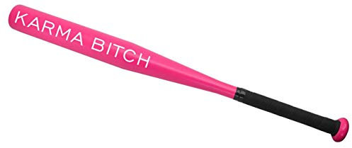 Baseballschläger PINK mit Spruch Karma Bitch 65 cm lang sportgerät