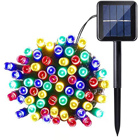 Lamker 5 m 50 LED solljusslingor utomhus vattentäta 8 lägen flerfärgad älva ljus för uteplats trädgård veranda gård väggstaket träd jul bröllop fest festival belysning dekorativ