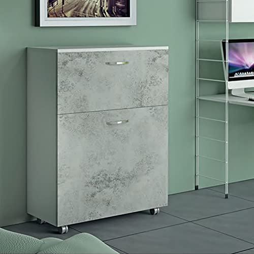 Letto Singolo Laila a Scomparsa Cemento L 85 x H 100 P35cm / P220cm Aperto