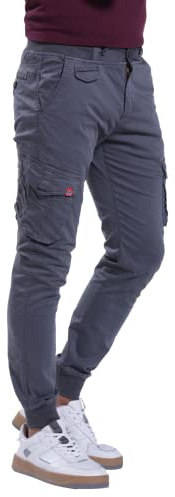 Molecule herr unisex cargojoggingbyxor 2155 bomull blandning, normal passform, smal passform, GRÅ, 34W