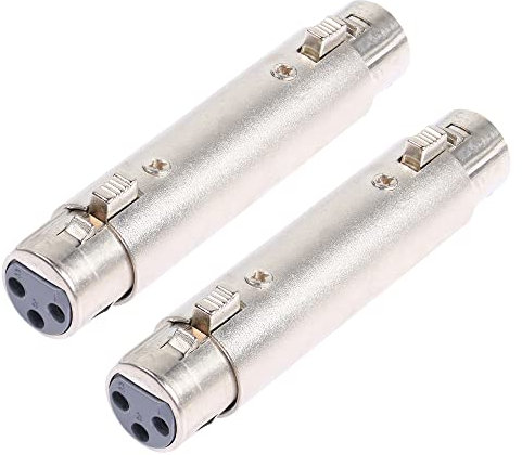 PNGKNYOCN Accoppiatore XLR da femmina a femmina, adattatore per cavo microfono XLR a 3 pin per cambio di genere (confezione da 2)
