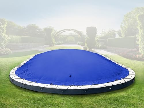 ANKO PLANEN Uppblåsbart ovalt poolöverdrag – premium poolskydd – idealisk vinterlösning AirDeluxe (6m x 3.2m, Blue)