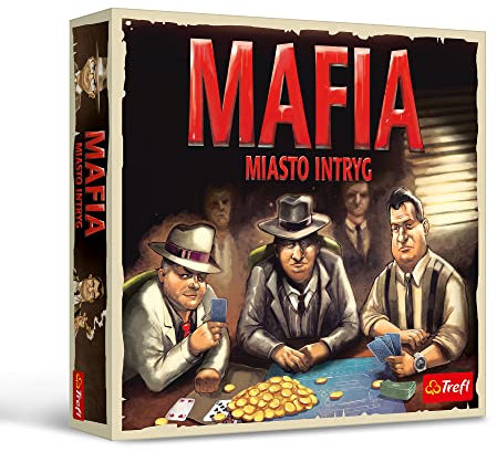 Trefl - Mafia - Stadt der Intrigen - Gesellschaftsspiel, Neues Bild des Kult-Spiels, Mafia und Bürger, Traditionelles Spiel für 9-19 Spieler, für Erwachsene und Kinder ab 9 Jahren