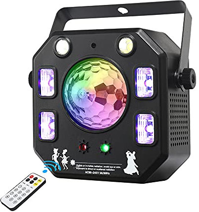 Party DJ Light, WorldLite Led Stage Lights 4 in 1 with Magic Kaleidoscope Ball, Led Patterns Strobe and Purple UV Light, Great for Stage & DJ Lighting, Disco Club Party Wedding Lights