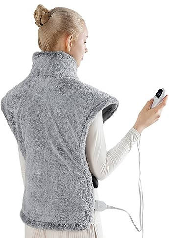 Bedsure Heating Pad for Neck and Shoulders and Back - Birthday Gifts for Women Men Mom Mens, FSA Eligible Items, Electric Heated Pad for Full Body, ETL Certified, Extra Large 24x33, Grey