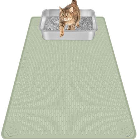 Bartuke Cat Litter Box Mat, 34 x 22 Silicone Mat for Litter Tray