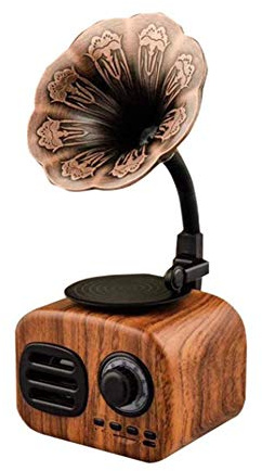 ZJFHEYUO Giradischi Bluetooth, Altoparlante retrò, Radio Giradischi, Cassa Audio Stereo, Mini Altoparlante Wireless, Slot per schede TF, per casa e Ufficio, grammofono
