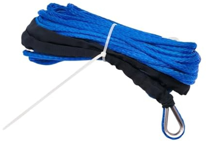 Cavo for verricello sintetico con guaina protettiva nera compatibile con ATV UTV 6 mm x 15 m 7700 libbre(KQ-52-B)