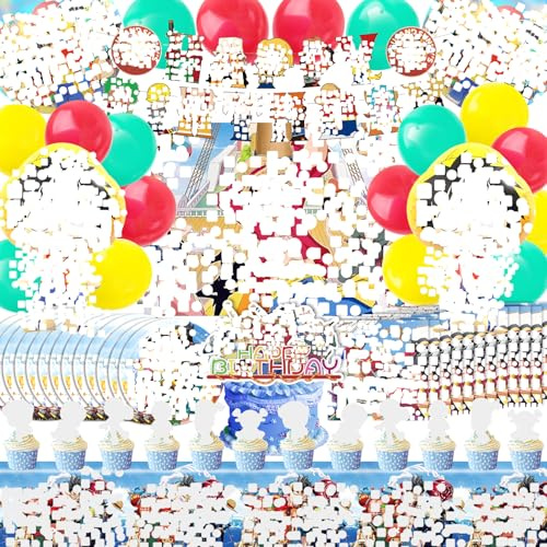 Set di 80 palloncini decorativi per compleanno, decorazione di compleanno, decorazione per torte, set di stoviglie, tovaglia, set di piatti, sfondo, palloncini a elio, kit di palloncini