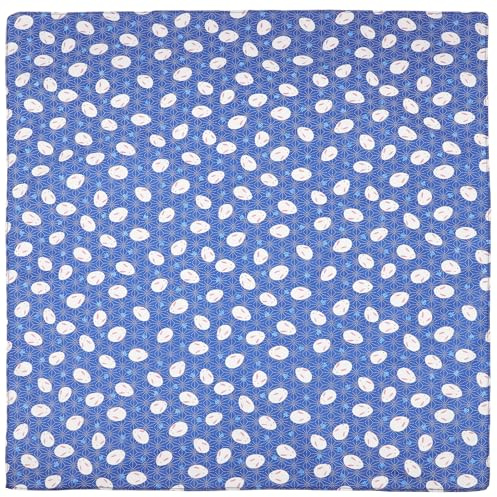 GRIRIW Paño Cuadrado Japonés para Envolver Bento y Cajas Tela Resistente y Suave para Regalo o Mantel Estampado Tradicional Azul con Conejo