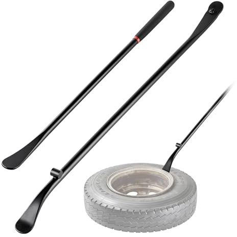 VEVOR Tire Bars 38.2in +30in Tire Mount and Demount Iron Bar, Heavy Duty Alloy Steel Changing Tools for Truck, Semi Truck, Off-Road Vehicle, Bus, Tractor, 2 PCS, Black