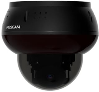 Foscam D8ET 4K 8MP PoE IP Dome Cámara de Vigilancia con Función PT motorizada, Detección de Personas y Vehículos IK10 Protección Vandalismo (Negro)