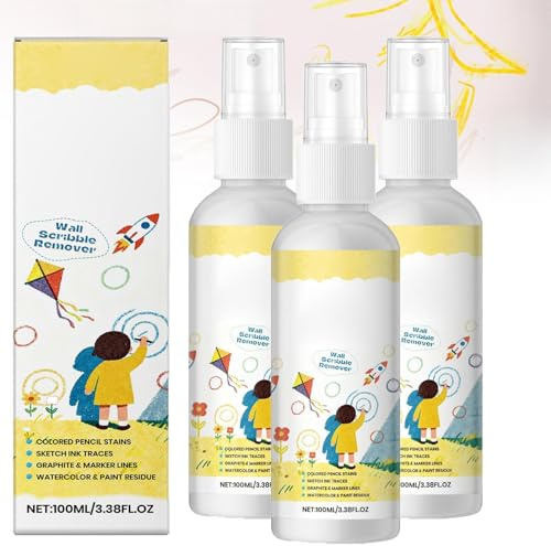 Wall Scribble Remover Spray, Graffiti Wall Cleaner Spray, Wall Cleaner for Painted Wall, Instant Cleaning for Crayon, Marker, Ink & Graffiti Stains on Walls for Home, Classroom (2)