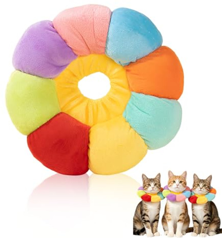 Collar De Gato Ajustable para Gatos Y Perros Pequeños Después De La Cirugía, Suave Girasol Gato Restauración Collar Collar Cono, para Gatos Y Perros Pequeños