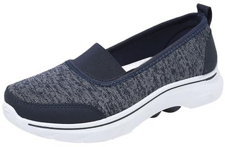 Cocila Chaussures De Sport Femme Respirant Légère pour Femmes en Tissu Âgées Légères Confortables Semelle Souple Un Étrier Décontractées Confort Basket Pied Large Et Sensible Course Randonnée Bleu 38