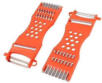Saim Metal Scraper Fruit Grater Slicer Vegetable Peeler Orange Red 2 Pcs