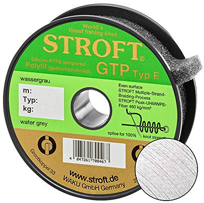 WAKU Stroft Schnur GTP Typ E geflochten wassergrau 300m Typ E1 4,75 kg