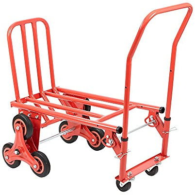 Trueshopping Stair Climbing Trolley on Wheels - Heavy Duty Three-Wheel Foldable Sack Truck - 150kg Load Capacity, Alloy Steel Sack Barrow trolley Frame, Easy Transport Over Stairs & Uneven Terrain