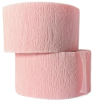 K-Kraft USA-Made Hanging Decorative Crepe Paper Streamers for Birthday, Party, Holiday, School, Wedding, Shower, or Graduation (Whisper Pink, 2 Rolls)