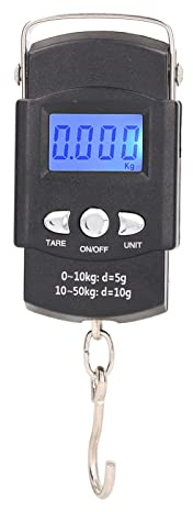 Digital Bagagevåg Fiskevåg 50kg med LCD Skärm och Dolt Måttband 1 Meter - Hängande Design för Resor och Fiske, Mäter i kg, lb, oz, jin