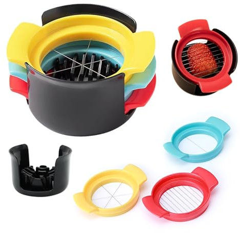 Eischneidewerkzeug, 3 in 1 Eierschneider aus Edelstahl, Eierteiler Schneiddrähte, Kartoffelschneider, Kartoffelschneider für Eier, Kiwi, Erdbeeren, Weiche Speisen