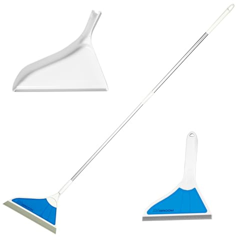 Helio AirBroom 3 Piece Kit All Surface Sweeper and Squeegee for Wet and Dry Cleaning Dust, Dirt, Liquids, Pet Hair, Tile, Hardwood Floors, Carpet, Furniture, Windows, Shower Doors As Seen on TV