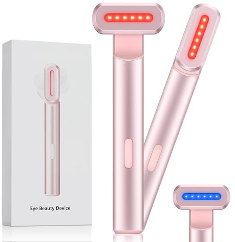 Varita de terapia de luz 4 en 1, terapia de luz roja para cara y cuello, dispositivo facial de microcorriente para antienvejecimiento, masajeador facial y ocular, cuidado de la piel
