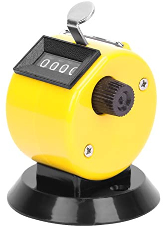 Fafeicy Hand Tally Counter 4 Digit Mechanical Lap Counter for Track and Field ABS Counting Tool Yellow