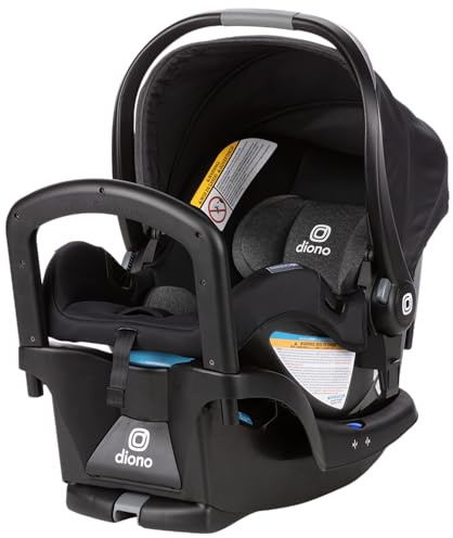 Diono LiteClik 30 R SafePlus Infant Car Seat and Base, Rear-Facing for Infants 4-30lbs, SafePlus Engineering, with Infant Insert, UPF 50+ Sunshade (Black)