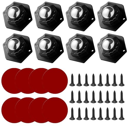 UZSUZZ Rueda Adhesiva Negra Para Muebles, Ruedas Para Muebles Pesados, Ruedas Para Electrodomesticos Pequeños, Ruedas Para Mesa De Centr Ruedas Giratorias 360 Puede Soportar 400 Kg (Black)