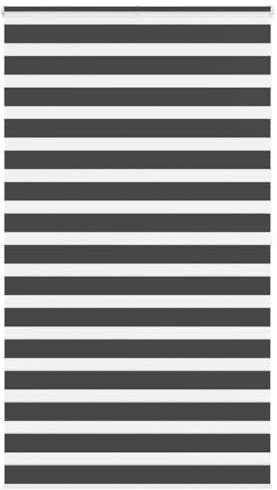 vidaXL Zebrarollo Schwarz 125x200 cm Stoffbreite 120,9 cm Polyester, Zebra-Rollo, Doppelrollo, Zebra-Jalousie für Fenster, Doppelrollo, Zebra-Rollo