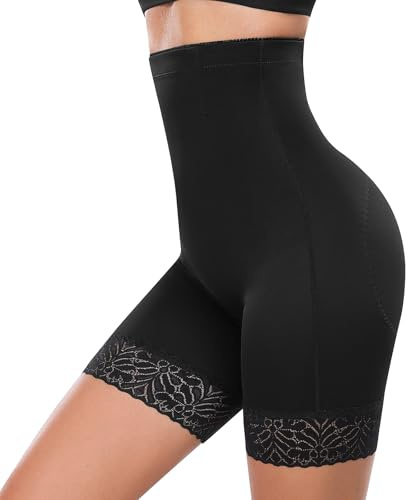 Lonya Fajas Reductoras Mujer Adelgazante Braga Pantalones Cortos Reductor Moldeadores Cintura Alta Braguitas de Encaje Shapewear Negro,XXL