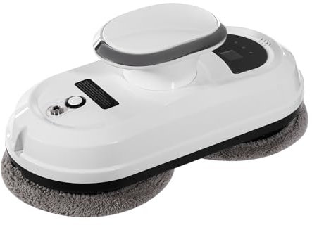 Mermajestic Robot de limpieza de ventanas, robot eléctrico de limpieza de ventanas con control remoto, sistema inteligente de detección de bordes, aspiradora de vidrio, robot limpiador de ventanas