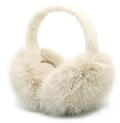 SEYUFN Cache Oreille Femme Cache Oreille Fille Pliables Cache-Oreilles Femme Hiver Pelucheux Cache oreilles Homme Chauds (Kaki clair)