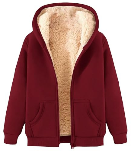 Womens Coats Size 14 Women's Teddy Fleece Hoodie Winter Coat Sherpa Lined Jackets Full Zip Hoodies Teddy Bear Coats Ladies Fleece Top Jacket Softshell Jackets