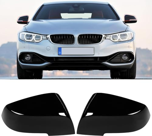 TTCR-II 2PCS Kompatibel mit BMW Auto Spiegelkappen, Links Rechts Rückspiegel Abdeckung für 1er F20 F21/2er F22 F23 F87/3er F30 F31 F34/4er F32 F33 F36/i3 I01/X1 E84 Seitenspiegel Abdeckungen (Schwarz)