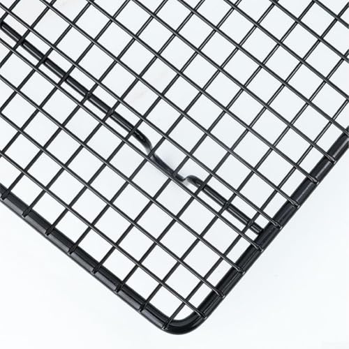 Rejilla de acero inoxidable para hornear y asar con diseño de bandeja lateral completa que permite una distribución uniforme del calor y el flujo de aire (46 x 26 cm)