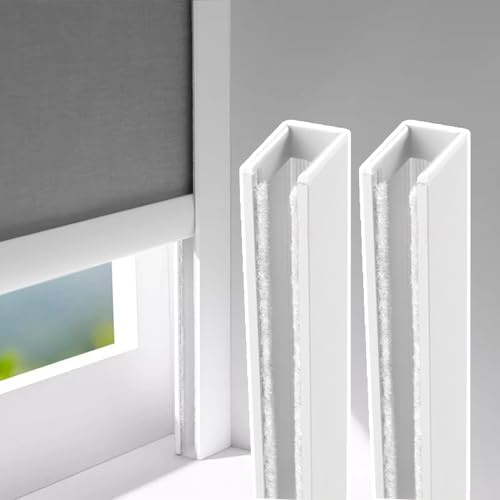 Light Blocking Strips for Blackout Roller Blinds - U-Shaped Side Rail Track for Home Theaters, Nurseries, and Bedrooms - Enhance Darkness & Privacy