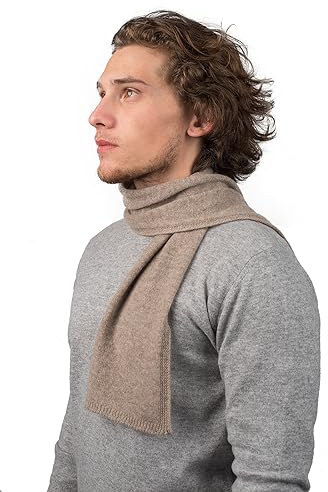 DALLE PIANE CASHMERE Mini Sciarpa Uomo 100% Cashmere - Visone