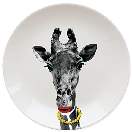 Mustard M 12006D Fun Dining Dinner Plate Wild Dining Giraffe, Print