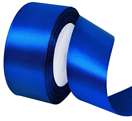 POPOYU Satinband Königsblau 40mm, 23 Meters Dekoration Geschenkband Fein Schleifenband, Stoffband für Luftballons, Hochzeit, Taufe und Geburtstag Geschenke Der Valentinstag Verpackung von Geschenken