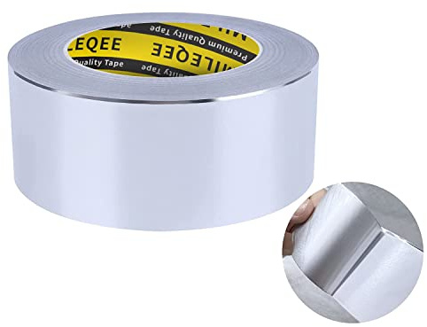 MILEQEE Nastro Adesivo in Alluminio 50 mm x 50 m Aluband Nastro di Riparazione Autoadesivo in Alluminio Nastro Adesivo Impermeabile in Alluminio per Riparare Superfici Metalliche