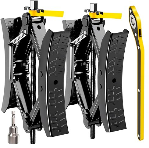 CircleRoad Camper Wheel Chock Stabilizer 2 Sets, Upgraded Side Grain Heavy Duty X-Shaped Stabilizer Wheel Chock RV Travel Trailer Accessories Anti-Move Anti Rust Coating Tire Chalks