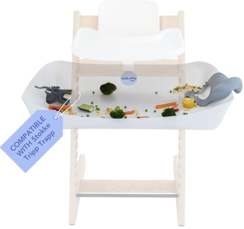CATCHY High Chair Food Catcher | Compatible with Stokke Tripp Trapp High Chair | Easy Wipe Clean | Baby & Toddler Food & Mess Catcher | Helps Keep Floors Under Chair Clean | HIGH Chair NOT Included