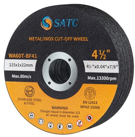 SATC 115mm Cutting Discs 30-Piece Durable Angle Grinder Discs Ultra Thin 1mm for Fast & Precise Cutting of Steel, Iron, Aluminum, & Ferrous Metals
