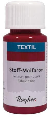 Rayher Textil Stoffmalfarbe, weinrot, Flasche 50ml, 35062290