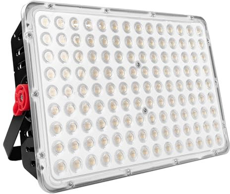 CREATESTAR LED Strahler Außen, 400W Baustrahler 40000LM Außenstrahler 6500K Kaltweiß Scheinwerfer IP66 Wasserdicht, LED Fluter für Lager, Garten, Garage, Sportplatz, Hof, Parkplatz