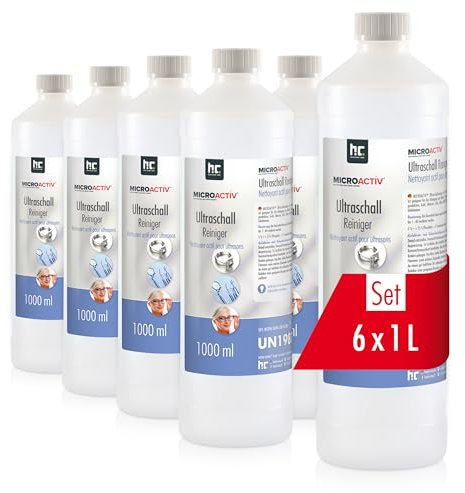 Microactiv® Lot de 6 nettoyeurs à ultrasons pour bain à ultrasons 1 l