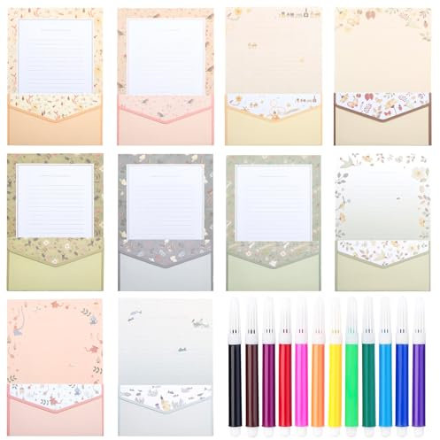 90pcs Briefpapier mit Umschlag,Briefpapier Set Briefpapier MäDchen Briefpapier Edel Briefpapier Kinder Diddl BläTter Diddl BlöCke Briefpapier A5 BriefumschläGe C6 Briefpapier A4 Stationery Set
